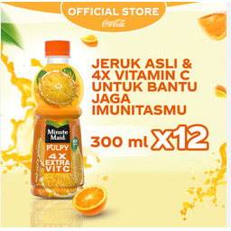 

Minute Maid Pulpy Orange Minuman Jus dengan Bulir - Botol 300ml x 12pcs