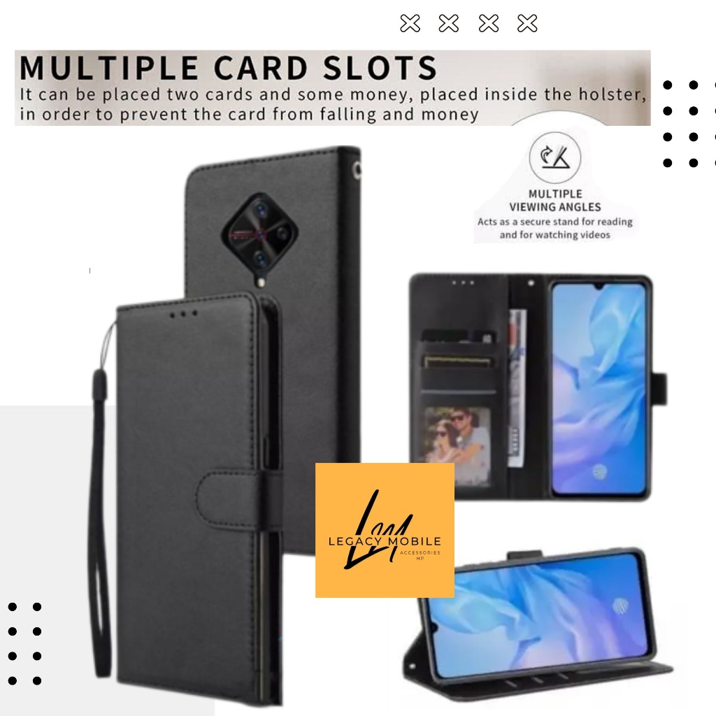 Flip cover leather wallet Vivo S1 S1 Pro Z1 Pro case dompet kulit