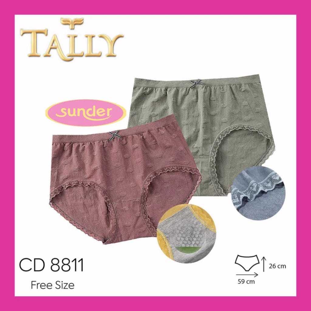 Grosir 3Pcs Celana Dalam Tally Wanita 8811 Cd Cewek Dewasa  Bahan Rajut Anti Iritas