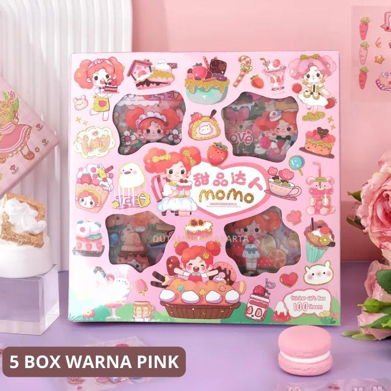 

Stiker Momo 5 Box Motif Kartun Korea Lucu Anti Air