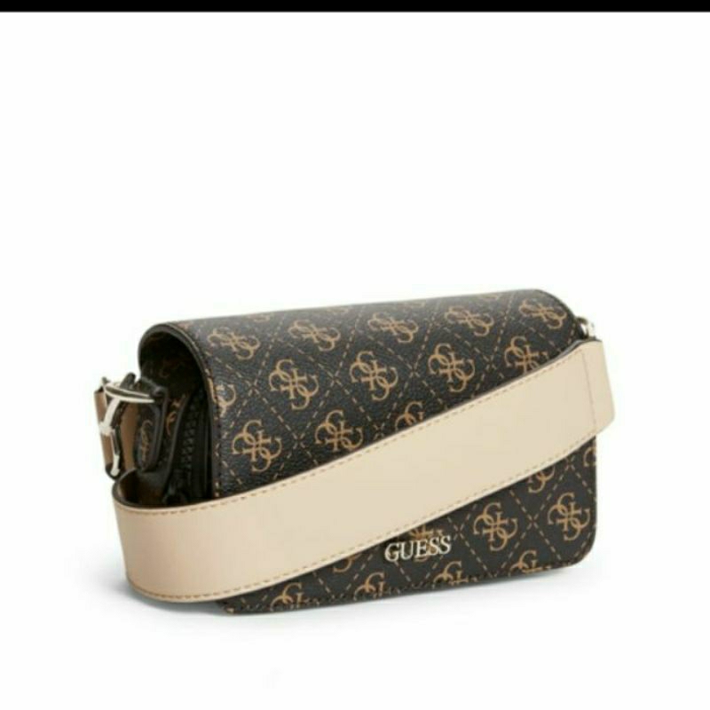 Guess Picnic mini Tas Coklat Logo HP Tali Panjang (Defect noda lem bagian dalam)