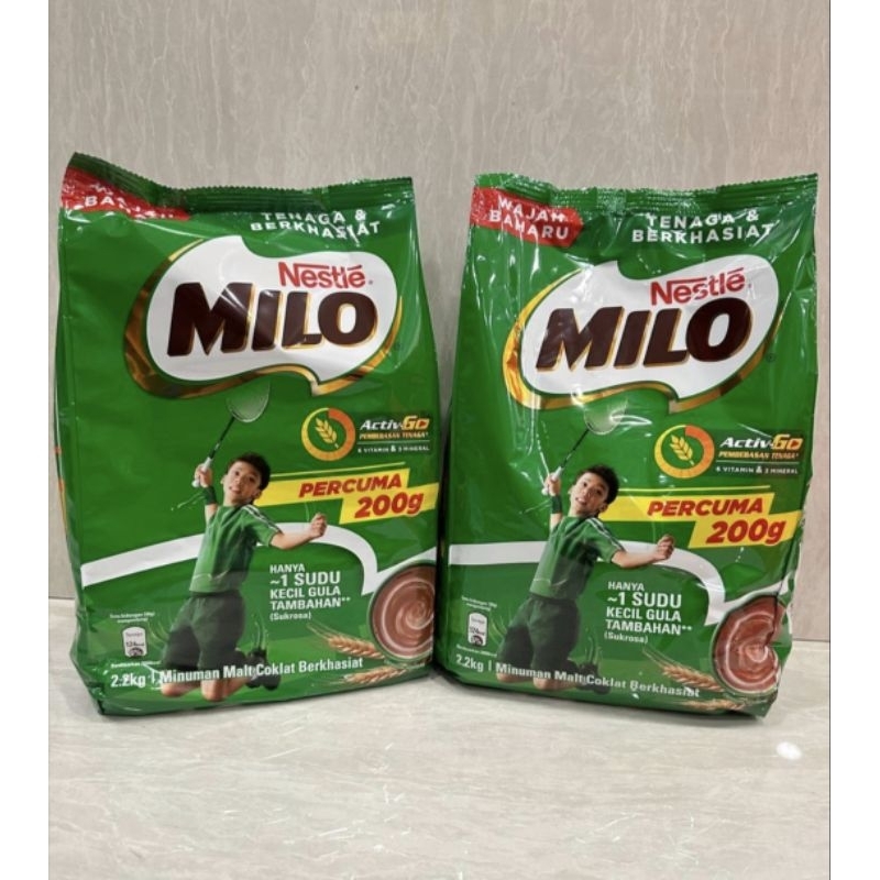 

MILO NESTLE ACTIV-GO 2,2KG PERCUMA 200GR BUBUK MALT COKLAT