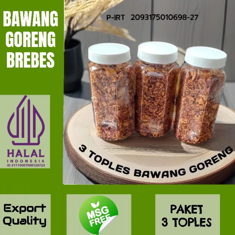 

( Paket 3 Toples ) Bawang Goreng Asli Brebes