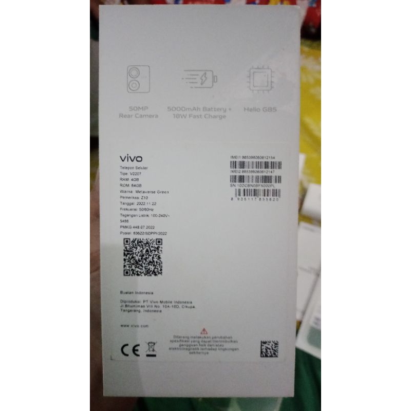 HP Vivo y22 RAM 4, LENGKAP