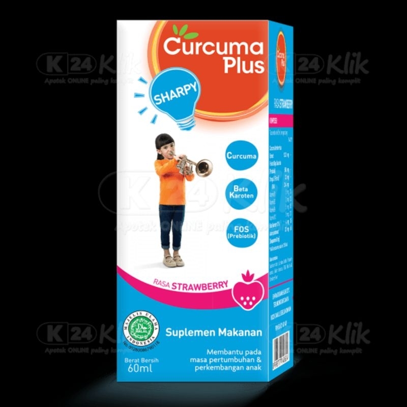 curcuma plus sharppy 60 ml strawberry / curcuma sirup murah / vitamin nafsu makan anak