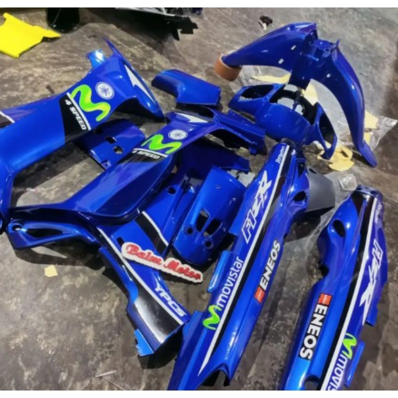 cover body FIZR halus warna biru Movistar