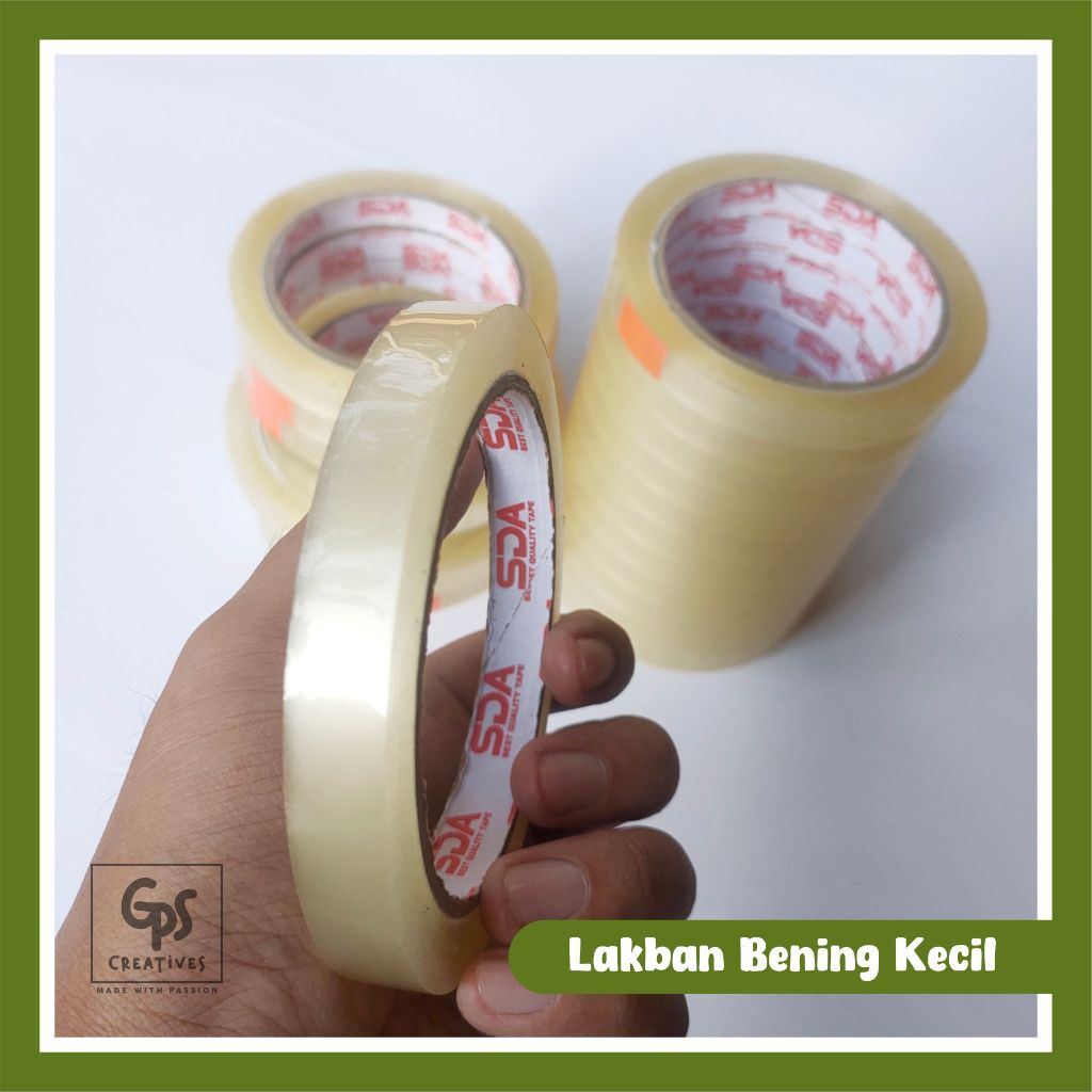 

Lakban OPP Tape 12mm x 72 Yard Solasi Bening Kecil Isolasi Selotip