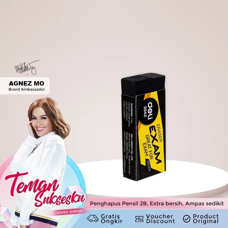 

Deli Jakarta / Deli-E3042 Eraser / Eraser Pencil Exam Black / Karet Penghapus Pensil 2B Hitam Ujian Lucu Unik Viral Murah Berkualitas / Deli X Agnez Mo