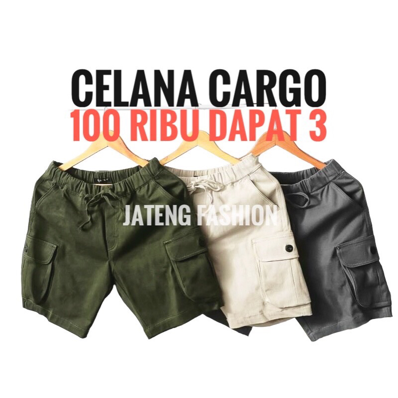 DAPAT 3 Celana Pendek Cargo / Celana Cargo Pria / Celana Cargo Jumbo / Celana Cargo Pria Original / 