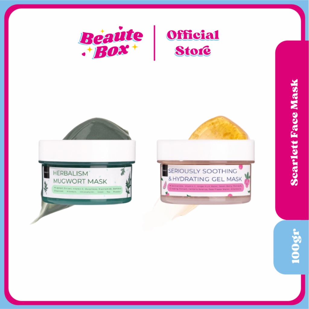 Scarlett Herbalism Mugwort Mask dan Seriously Soothing & Hydrating Gel Mask.