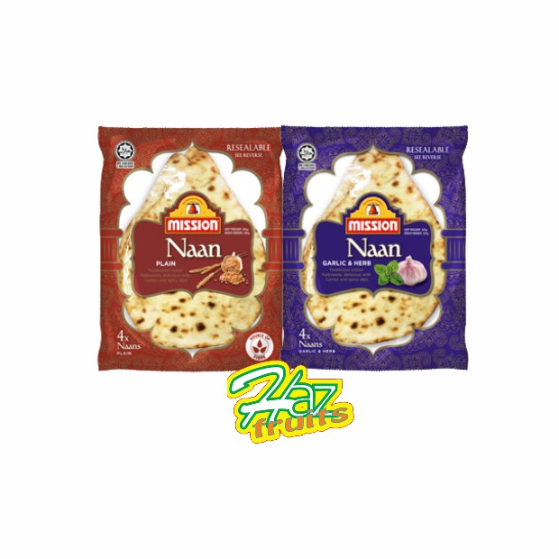 

Mission Naan Plain|Garlic & Herb (isi 4pcs) 320g