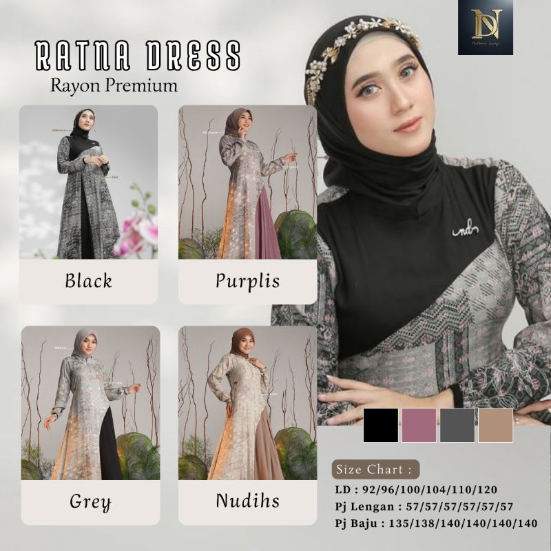 DR203| RATNA DRESS / LATHIYA DRESS by Nadheera Luxury [NEW - ND Pattern Series] Gamis Nadheera Luxur