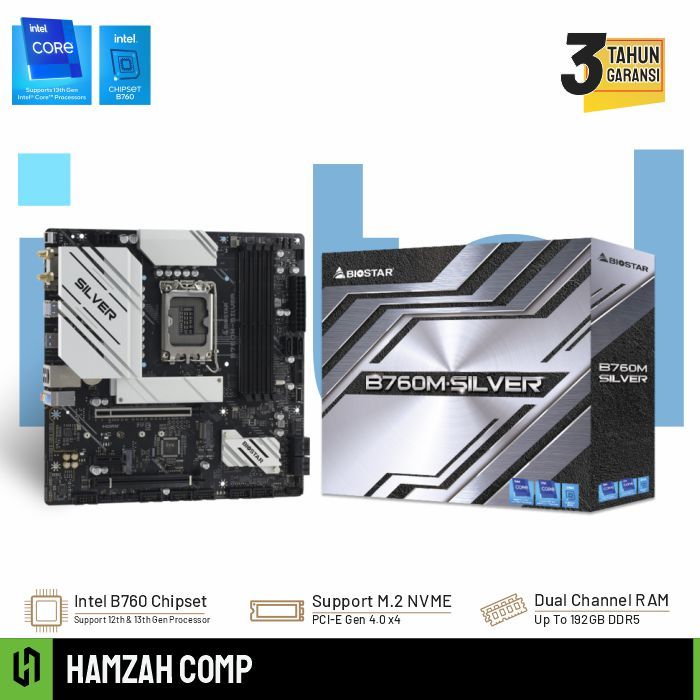 Biostar B760M-Silver LGA1700, B760, DDR5, USB3.2 Type-C, SATA3