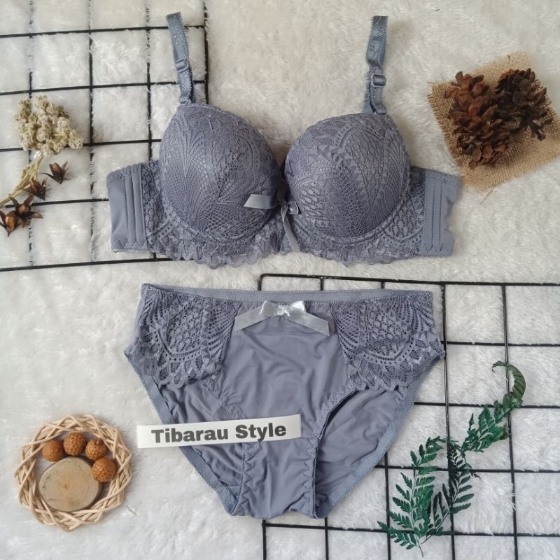 Bra Set BH + CD Berkawat Ys21 cd Kombinasi Polos Renda