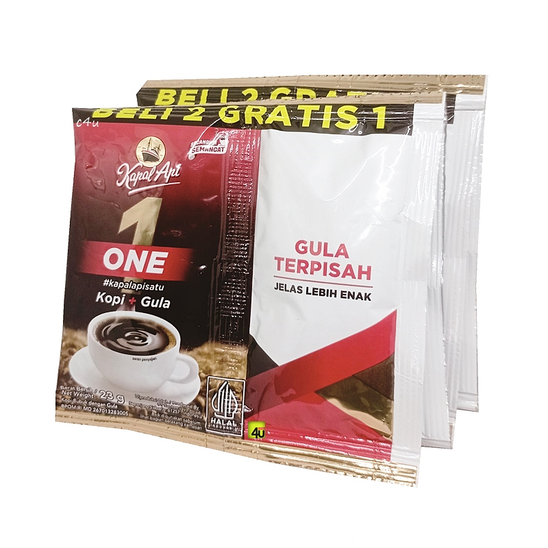 

Kapal Api ONE - Kopi Hitam Gula Terpisah - Paket 5 sachet