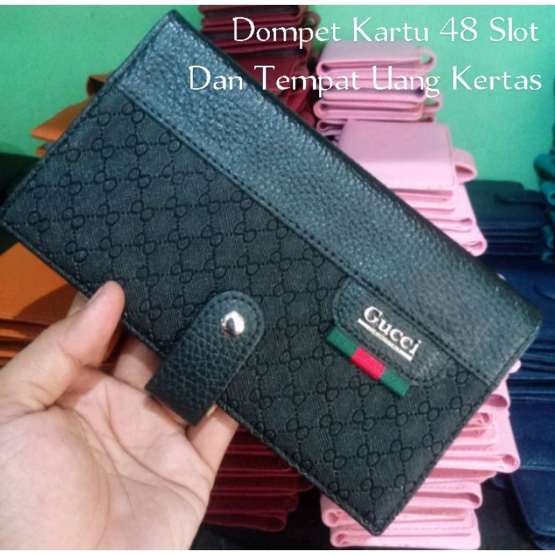 Dompet Kartu Tebal Jumbo+Tempat Uang Kertas Simpel 48slot kartu Kuwalitas Super