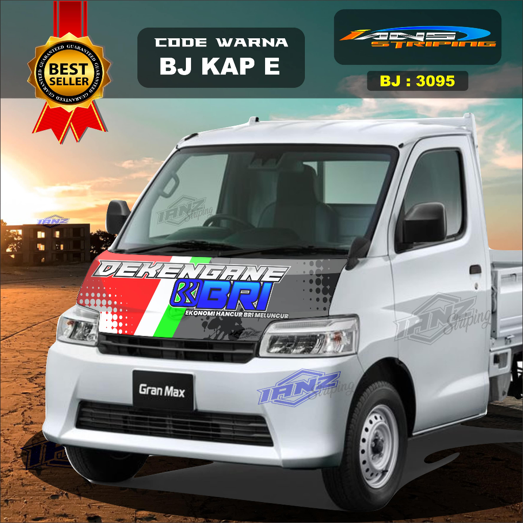 BJ 3095-STIKER DECAL GLOSSY DOF FREE CUSTOM TULISAN-STIKER DECAL TULISAN DEKENGAN BRI