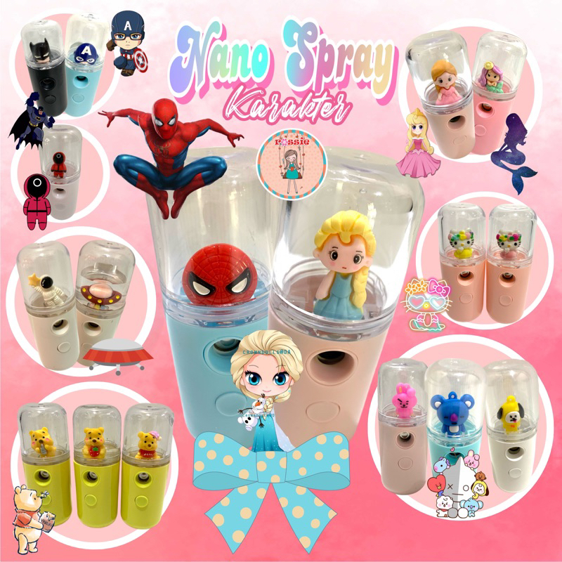 Nano Spray Mini Karakter/Nano Mist Spray Portable/Nano Spray Pelembab Wajah dan Disinfektan/Semprota