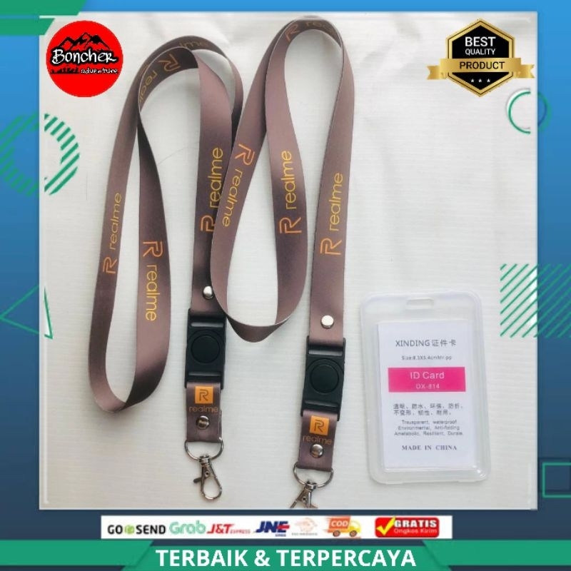 

ID Card Lanyard REALME Tali Gantungan+Holder Printing