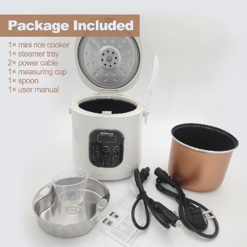MIDIMOuse rice cooker 2 in 1- rice cooker 2L portable
