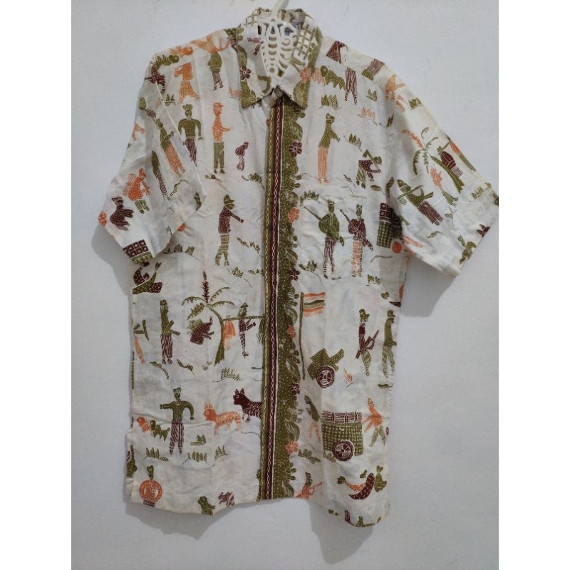 Kemeja Batik Raradjonggrang Jogja Vintage Tangan Pendek Cowok Pria Preloved