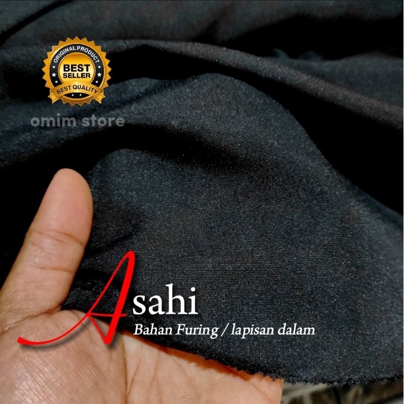Kain Furing Asahi Hitam  Eceran  Lebar 150 cm