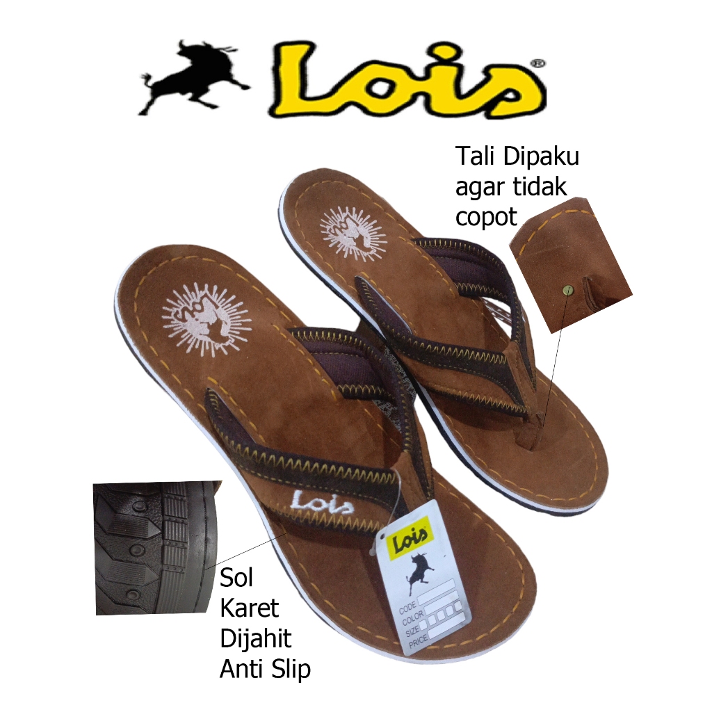 Sandal Jepit Lois Kulit Suede Pria Dewasa Sandal Jepit Terbaru