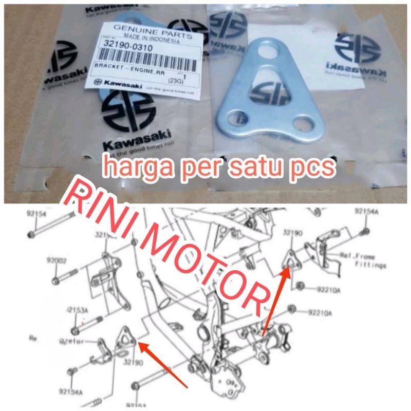breket mesin belakang KLX 150 original