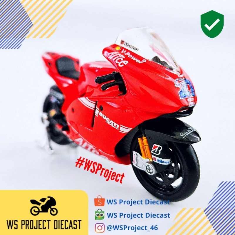 Maisto 1:18 MotoGP Ducati Team Casey Stoner 2009 Diecast Miniatur