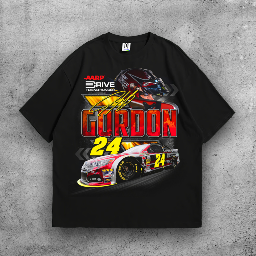 Kaos Vintage NASCAR Bootleg Jeff Gordon Black Cotton Combad 24s