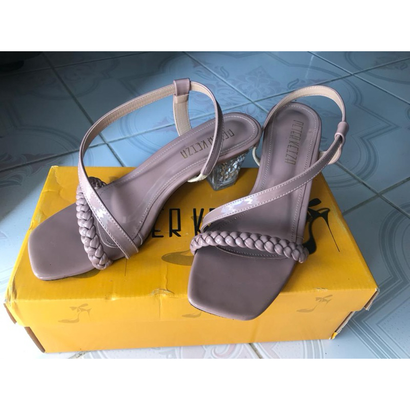 PETER KEIZA HEELS SANDAL WEDGES TRANSPARAN HAK TAHU