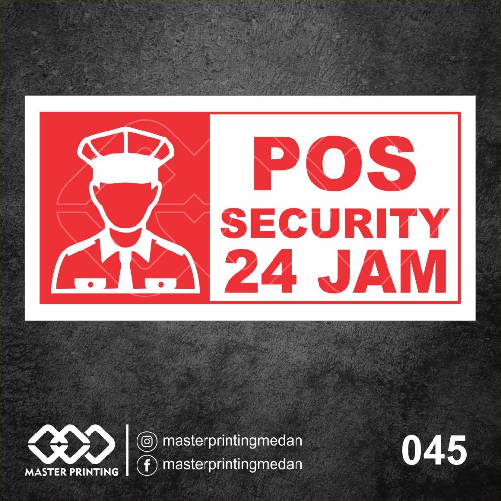 

045 - Stiker POS Security 24 Jam, Sticker Vinyl, Premium, Tahan Air, Termurah, dan Bisa Custom