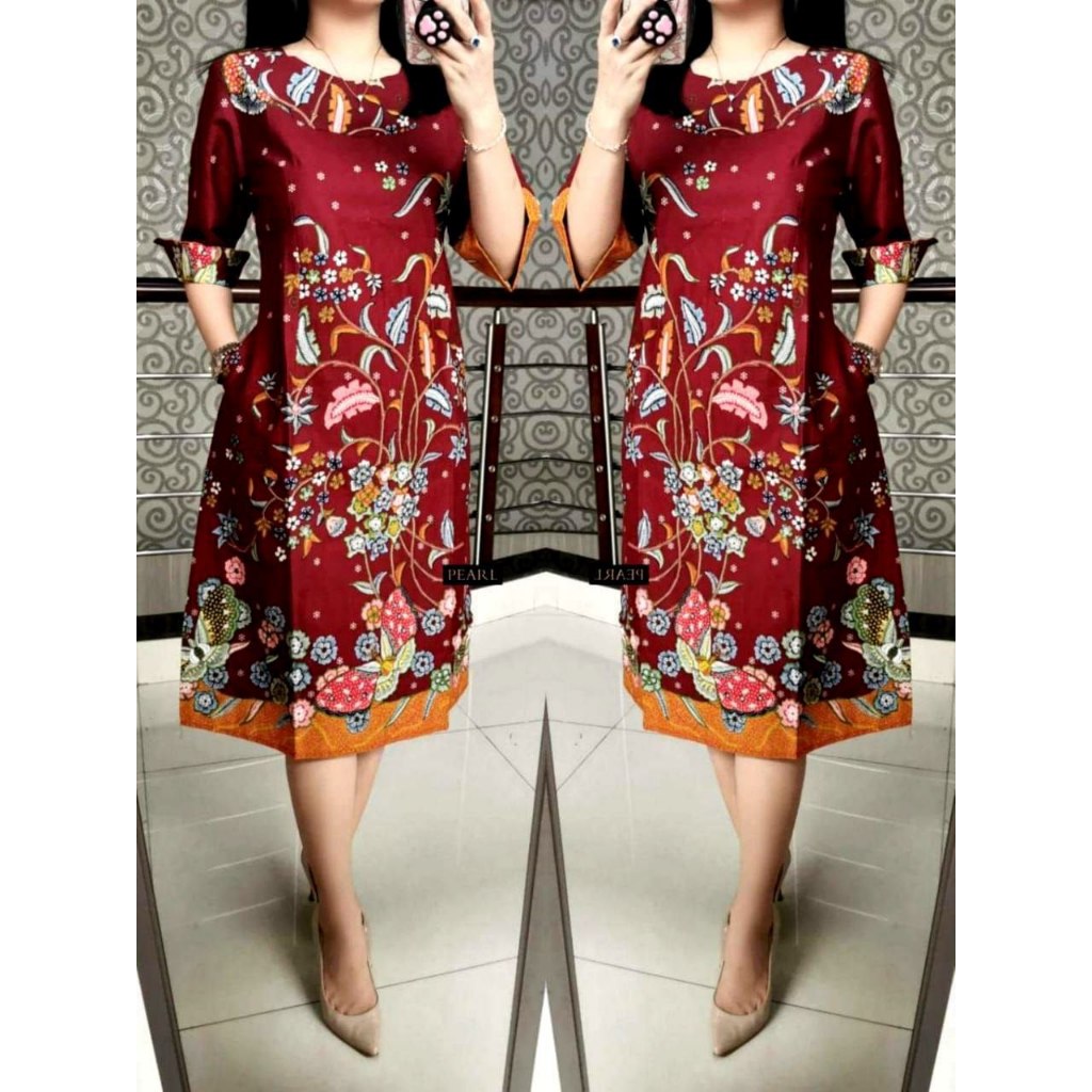 DRESS BATIK MODERN ATASAN WANITA FASHION KEKINIAN BAJU PESTA