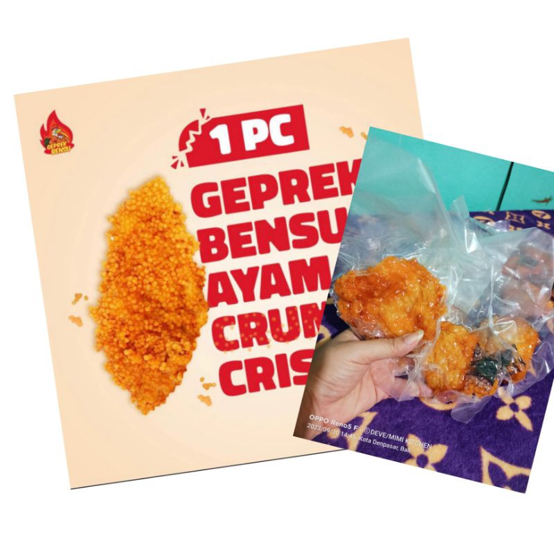 

AYAM CRUMBLE ORI GEPREK BENSU MURNI AYAM TANPA TULANG