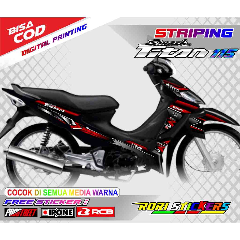 STRIPING VARIASI MOTOR SUZUKI SMASH TITAN 115  / STICKER LIST VARIASI SUZUKI SMASH TITAN 115