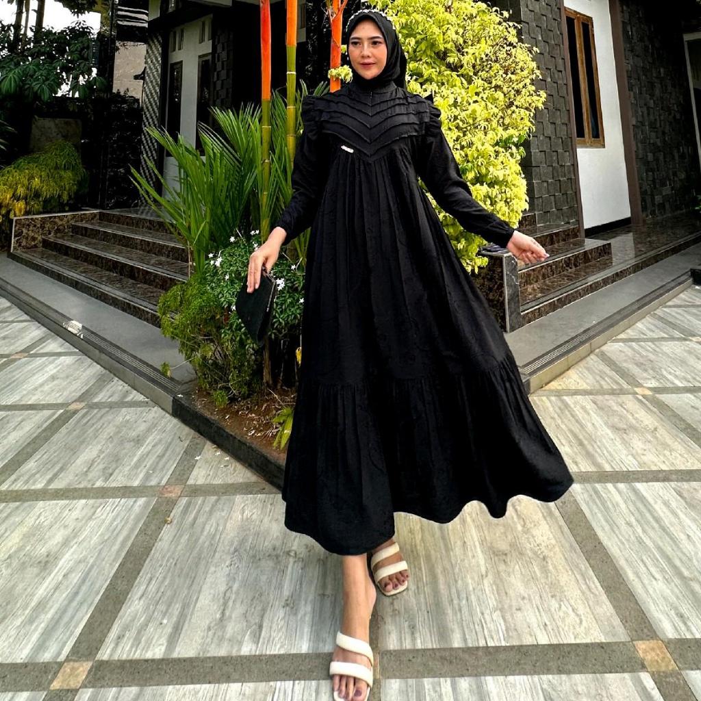 MIDI DRESS LINEN BORDIR ALMIRA