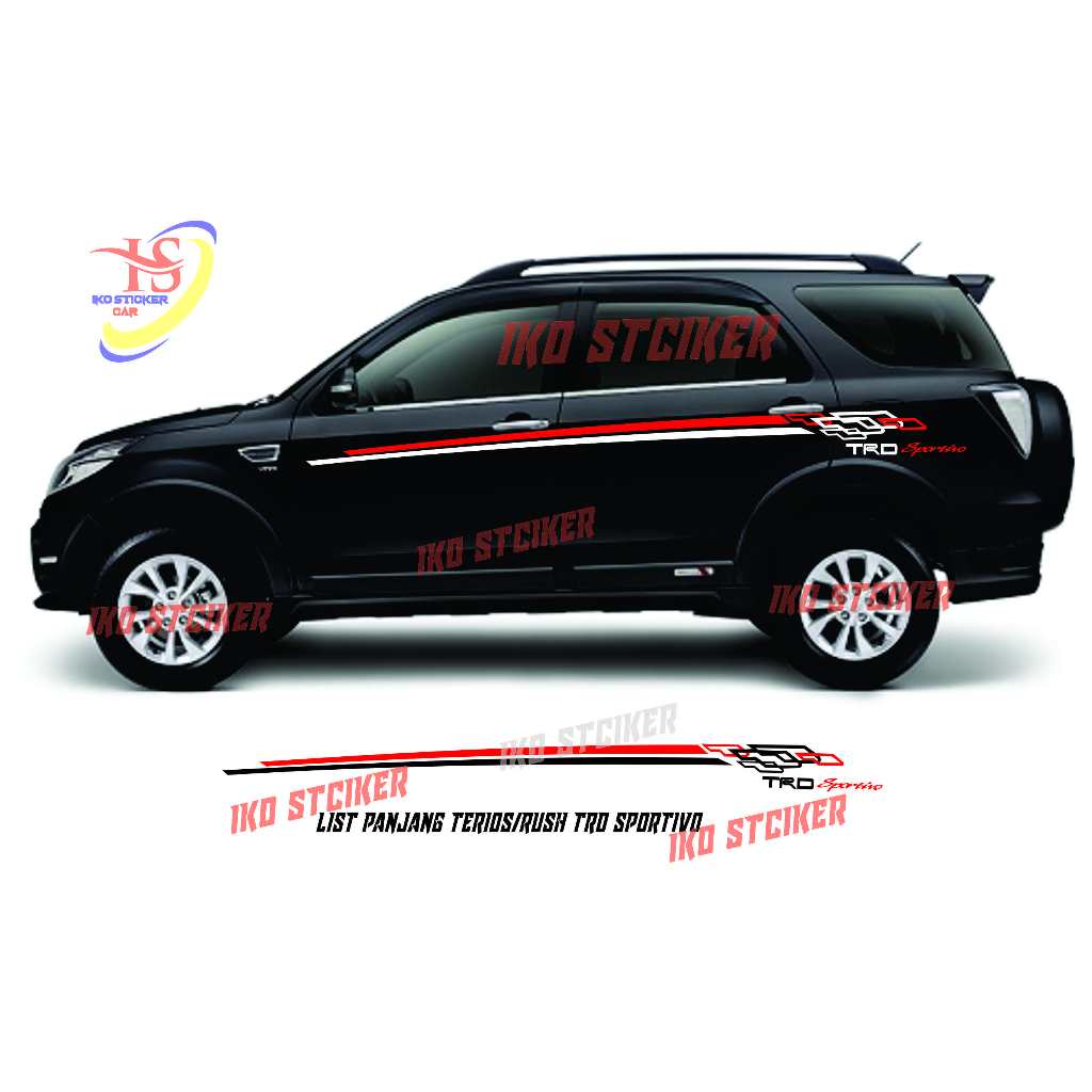 Iko Stiker Body Samping Rush Terios TRD Sportivo terbaru sticker mobil toyota rush trd sportivo