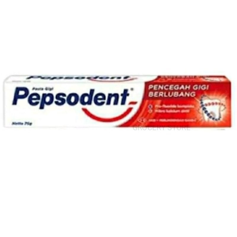 Pepsodent Pasta Gigi Pencegah Gigi Berlubang 75gr - Pasta Gigi Pepsodent (75gr)
