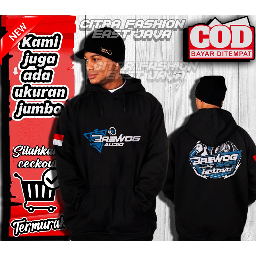 JAKET HOODIE BREWOG AUDIO BETAVO TERBARU DESAIN BIRU