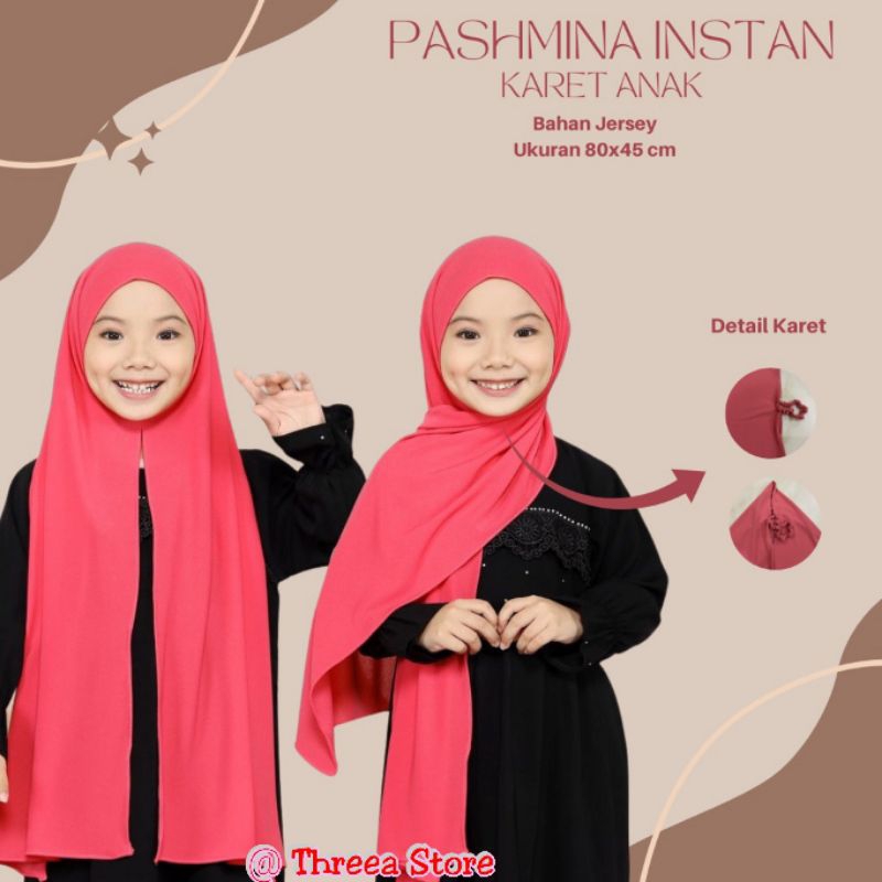 Pashmina Instan Karet Anak Azzahra / Hijab Instan Anak Terbaru