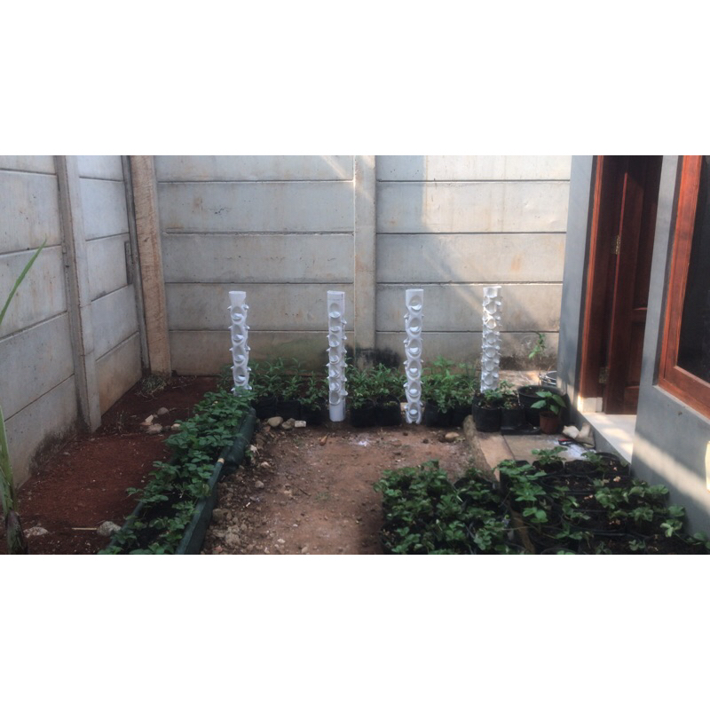 POT VERTIKAL 4inch 4” 100CM 1METER 18 LUBANG POT VERTIKULTUR HIDROPONIK PIPA PARALON BERLUBANG TANAM