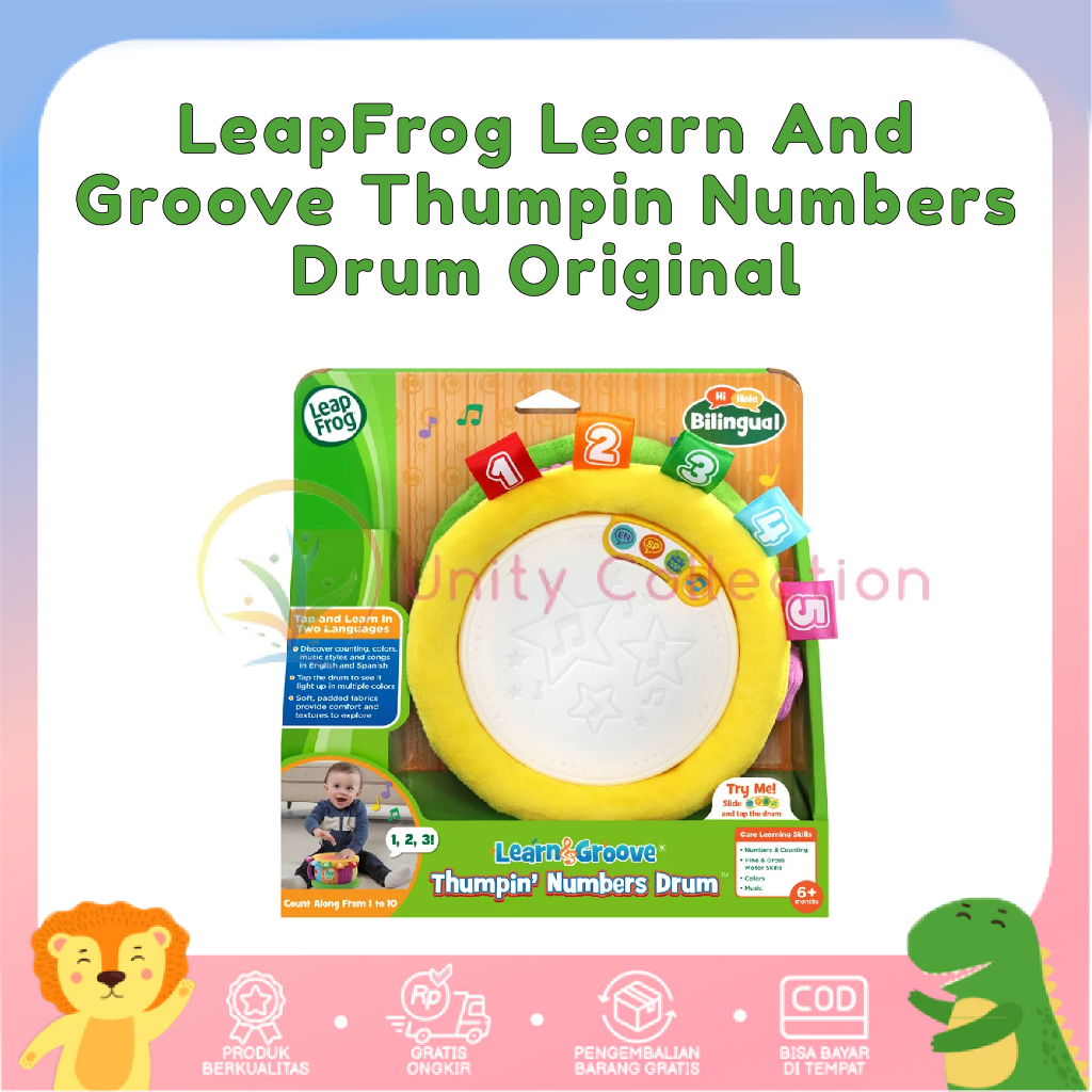 LeapFrog Learn And Groove Thumpin Numbers Drum Original /Edukasi Musik