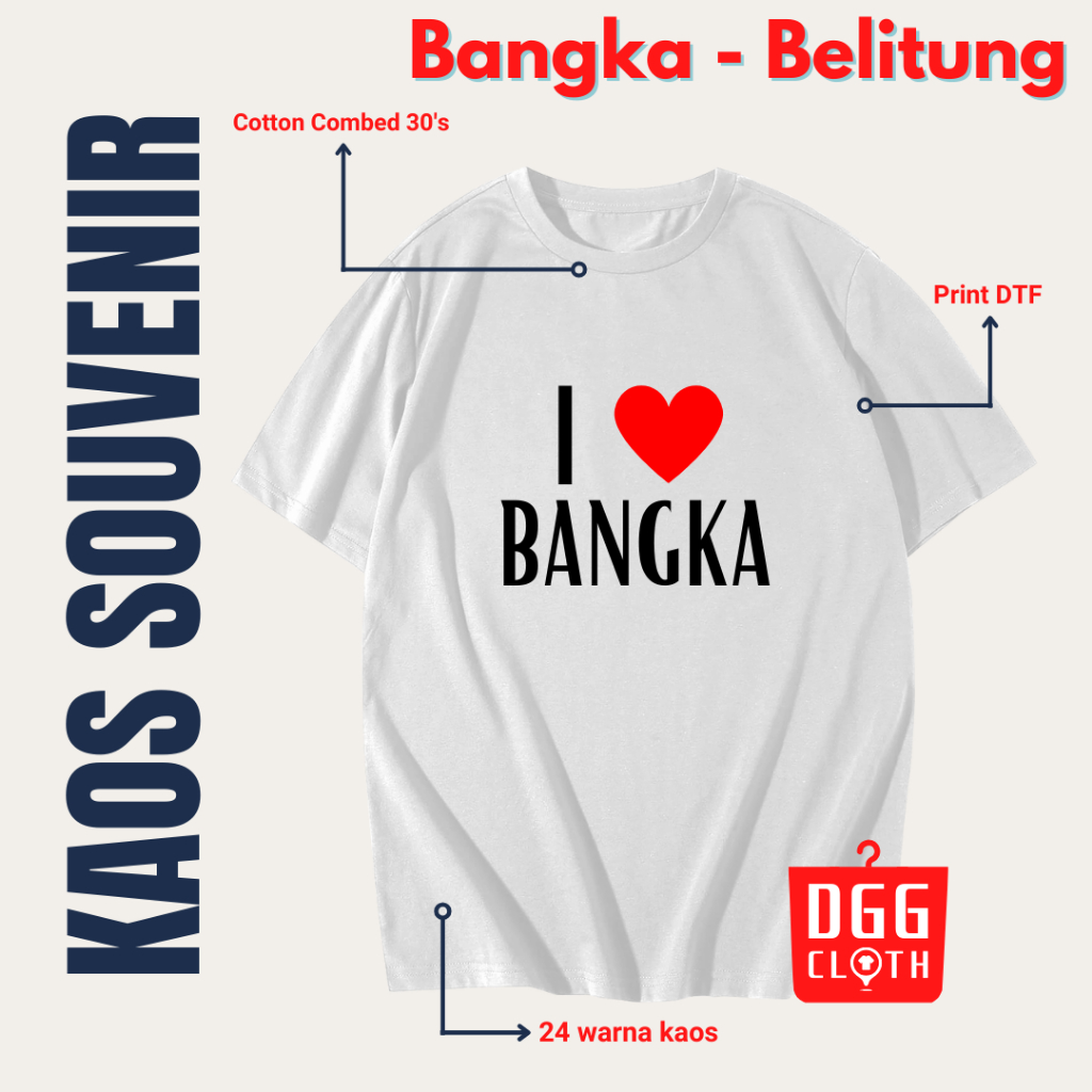 DGG Cloth Kaos Souvenir Bangka Belitung, Baju Oleh Oleh Souvenir Bangka Belitung, Kaos Oleh Oleh  Ba