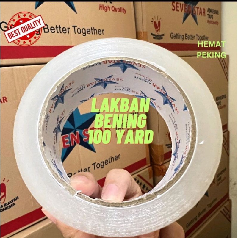 

LAKBAN BENING / COKLAT 100 YARD 2 INCH (isi 6 pcs) putih transparan