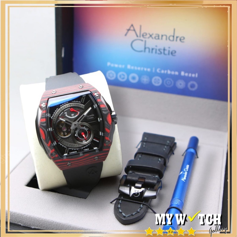 Jam Tangan Alexander Christie Pria AC 6608 Karet Anti Air original terbaru mewah 2023