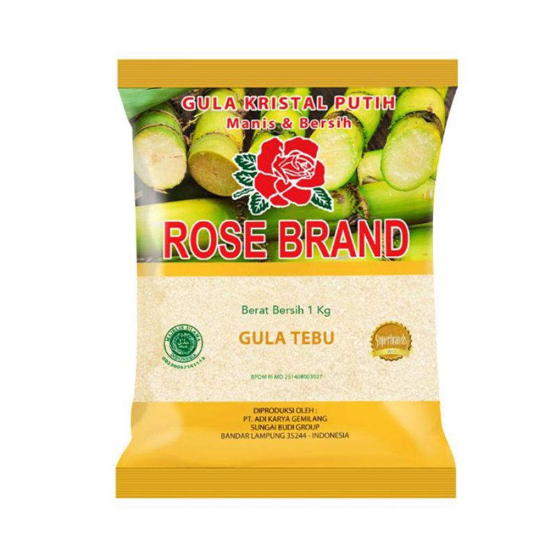 

Gula putih kemasan rose brand @1kg
