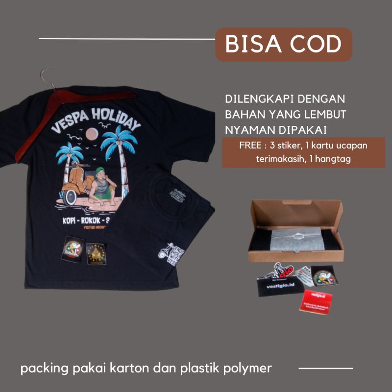 kaos cowok cowo distro combed30s pria vespa extreme original secooterist viral murah hitam sablon pl