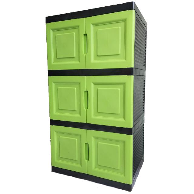 LEMARI PLASTIK SUSUN 3 JUMBO MOTIF SERAT KAYU - PRIMA STAR