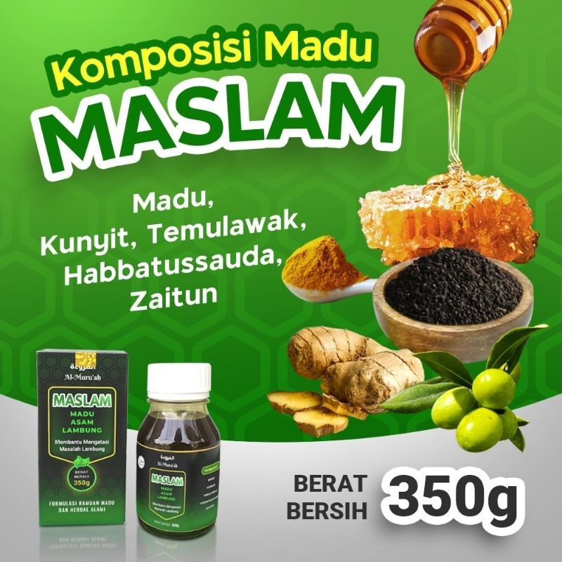 MASLAM MADU ASAM LAMBUNG bukan MADU HIJAU 350GR AL MURU'AH