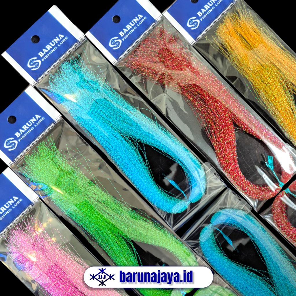 BARUNA - Bulu Mutiara Kilat Umpan Pancing - Efek Kilat, Kualitas Tebal, Warna Menarik Untuk Sabiki d